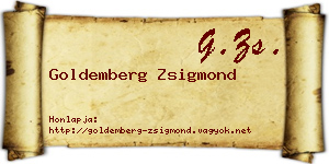 Goldemberg Zsigmond névjegykártya